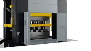 Die MSE-Schmiedepressen bieten dank der neuen Anordnung der Servomotoren mehr Werkzeug-Einbauraum und sind ingesamt dennoch kompakter. (Schuler)