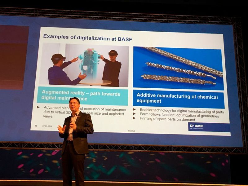 Once again, BASF's chief buyer Dirk Reinelt's plenary lecture showed why BASF is ahead in the field of digital transformation.  The company has identified seven core technologies of the digital revolution that have a major impact on BASF's own 4.0 strategy. In addition to augmented reality, 3D printing, mobile devices and Internet of Things or Industry 4.0, these include artificial intelligence, big data analyses and cloud computing.  (PROCESS)