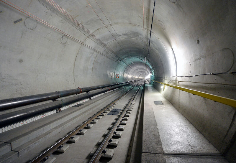 Der Gotthart-Basistunnel verfügt über zwei separate Fahrröhren. (Bruno Kolmann / Alcatel-Lucent Enterprise)