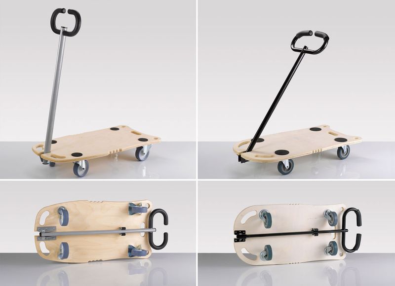 Profi-Transporthilfe „StarCarrier“ Original (links): Wagner System, Lahr, Deutschland.  Plagiat (rechts): Vertrieb durch Merkur Trgovina, Naklo, Slowenien. (Aktion Plagiarius e.V.)