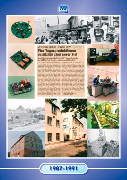 Ein Blick ins Archiv: Alte Zeitungsausschnitte dokumentieren die Entwicklung von VTQ und zeigen, wie das Unternehmen über die Jahre in der regionalen und fachlichen Öffentlichkeit wahrgenommen wurde. Die Sammlung macht sichtbar, dass Unternehmensgeschichte nicht nur aus Produkten, Kennzahlen und Meilensteinen besteht, sondern auch aus vielen kleinen Momentaufnahmen. (Bild: VTQ Videotronik GmbH)