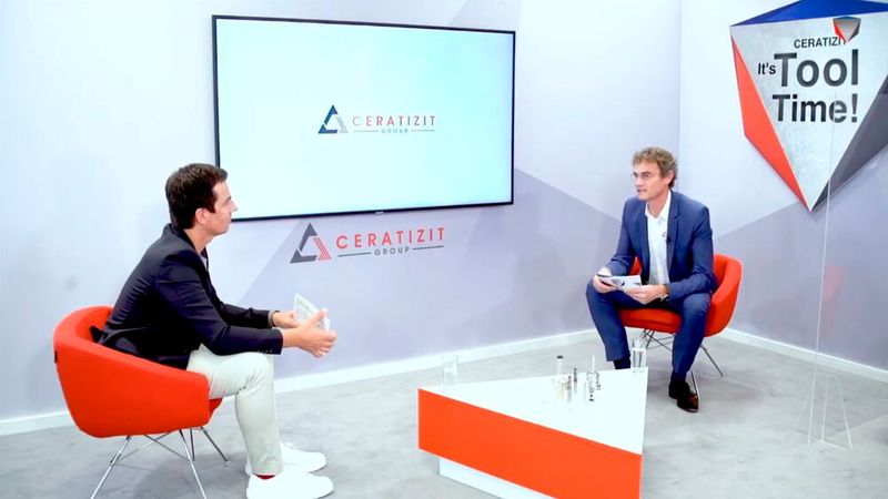 Vorstandsmitglied Thierry Wolter (rechts) im Gespräch mit Moderator Harald Greising.  (Bild: Ceratizit)