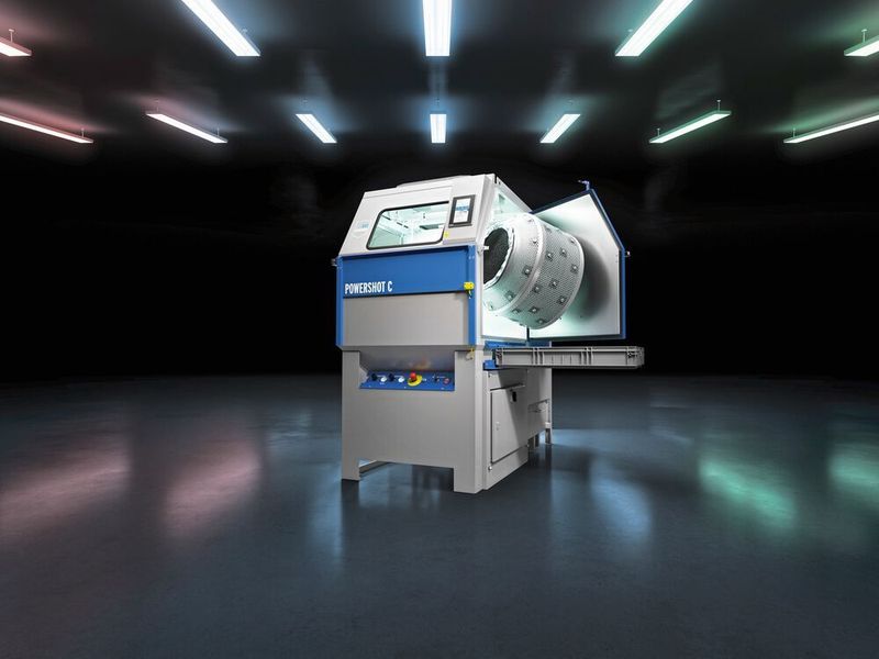 In der Powershot C werden werden Kunststoffbauteile beispielsweise aus SLS-Maschinen vom Pulver befreit. (Dyemansion)