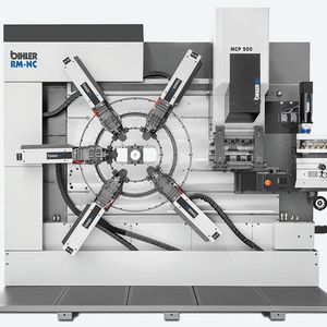 Bihler setzt fast ausschließlich servoelektrische Antriebe auf seinen Stanzbiegeautomaten ein. (Bild:  Bihler)