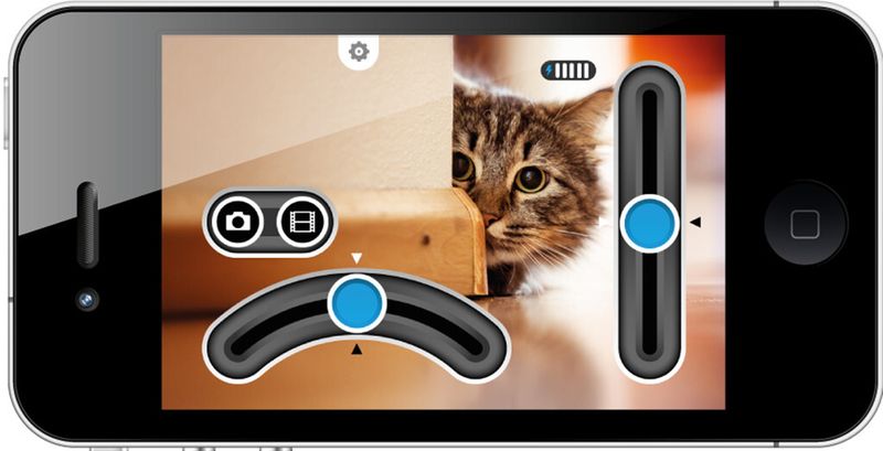Das Video-Signal seiner integrierten Kamera wird in Echtzeit an das gekoppelte Smartphone übertragen. Die übertragenen Bild- und Videodaten lassen sich speichern, sodass eigene Filmchen aus Buggy-Perspektive möglich sind. „Scara Bee“ (Bild: Beewi)