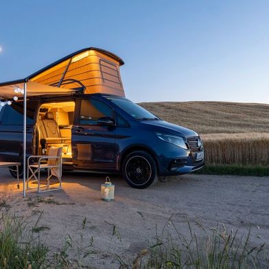 Auf dem Caravan Salon 2026 in Düsseldorf zeigt Mercedes-Benz den in Details überarbeiteten Marco Polo sowie den Marco Polo Horizon. (Bild: Mercedes-Benz)