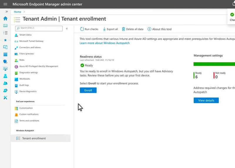 Wenn Autopilot im Abonnement bereits ist, kann der Dienst mit „Enroll“ im Abonnement bereitgestellt werden. Die Einrichtung erfolgt über einen Assistenten. (Bild: Joos)