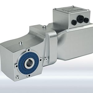 Der neue energieeffiziente IE5+-Motor eignet sich als Glattmotor mit der Oberflächenveredelung nsd tupH für den Einsatz in der Lebensmittelindustrie.(Bild:  Nord Drivesystems)