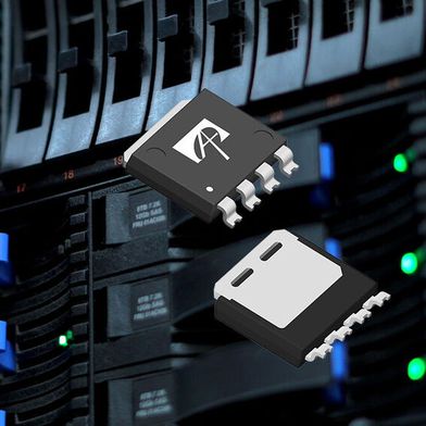 LFPAK 8×8 high‑SOA MOSFETs used in 48 V backplanes to control plug‑in transients and protect server power paths. (Source: Alpha & Omega Semiconductor )