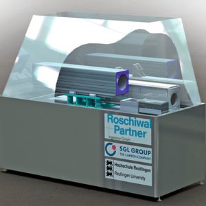 Bild 1: Im Rahmen einer Gemeinschaftsentwicklung entstand eine CFK-Pinole für spanende Werkzeugmaschinen. Sie ist um rund zwei Drittel leichter als eine vergleichbare Stahlschweißkonstruktion.