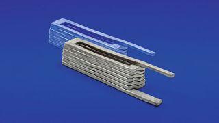 Im Druckguss hergestellte Aluminiumspule mit sieben Windungen und einer Leiterhöhe von ca. 1,5 mm. (Fraunhofer IFAM)