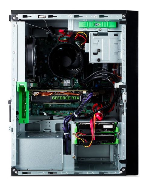Das Micro-ATX-Mainboard des Veriton K8 kann mit bis zu 64 GB ECC-DDR-SDRAM und einer schnellen M.2-PCIe-SSD bestückt werden.  (Acer)