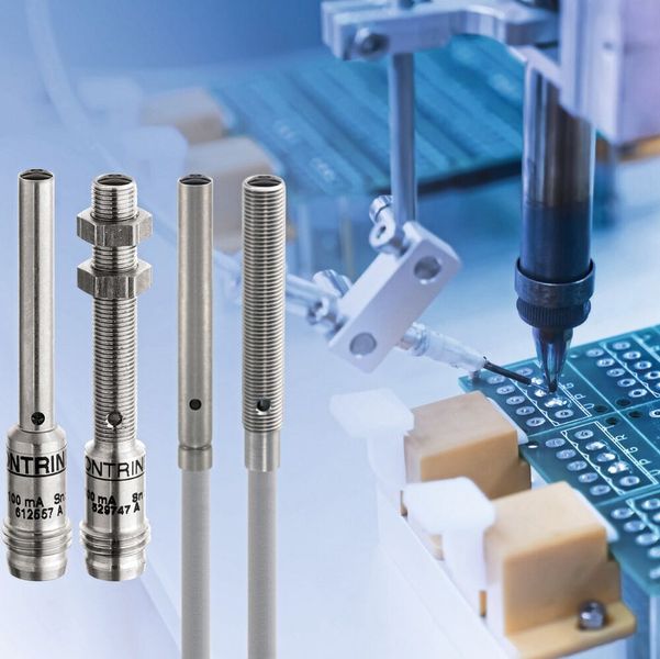 According to the manufacturer, the photoelectric mini sensors from Contrinex are the smallest optical sensors with integrated electronics on the market. They are available as diffuse sensors or through-beam sensors. (Image:Contrinex, Shutterstock/asharkyu)