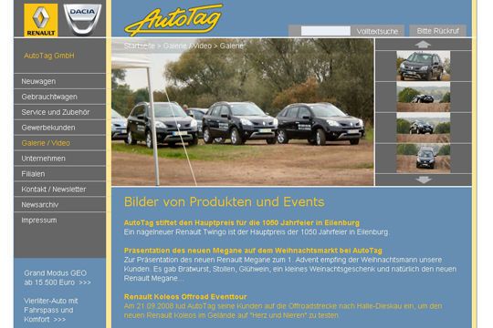 Mit Bildergalerien informiert das Autohaus über Produkte und Events. (Archiv: Vogel Business Media)