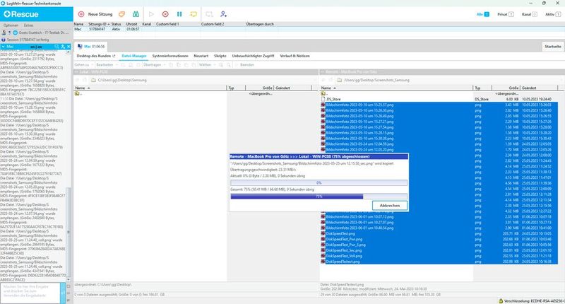 Eine Dateiübertragung zum Remote-System. (Bild: Dr. Götz Güttich - GoTo)