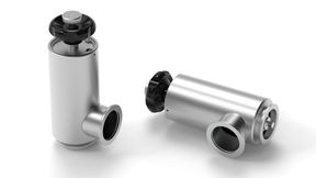 Das ist die neue Gasschleuse von Jakob Antriebstechnik aus Kleinwallstadt. Im Gegensatz zu üblichen Systemen dieser Art, die im Tiefkaltsektor an Kryoboxen genutzt werden, kann man die Neue nach dem Aufbau des Vakuums entfernen und bei Bedarf wieder montieren ... (Bild: Jakob Antriebstechnik)