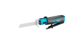 Die neue Pneumatik-Stichsäge kann auch Feilen aufnehmen. (© Thomas Stickdorn/Hazet)