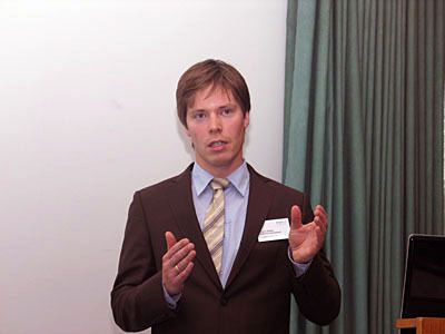 Hauke Gülzau von Samtech referierte über ein detailliertes Windanlagensimulationsmodell für die Getriebeanalyse. (Archiv: Vogel Business Media)