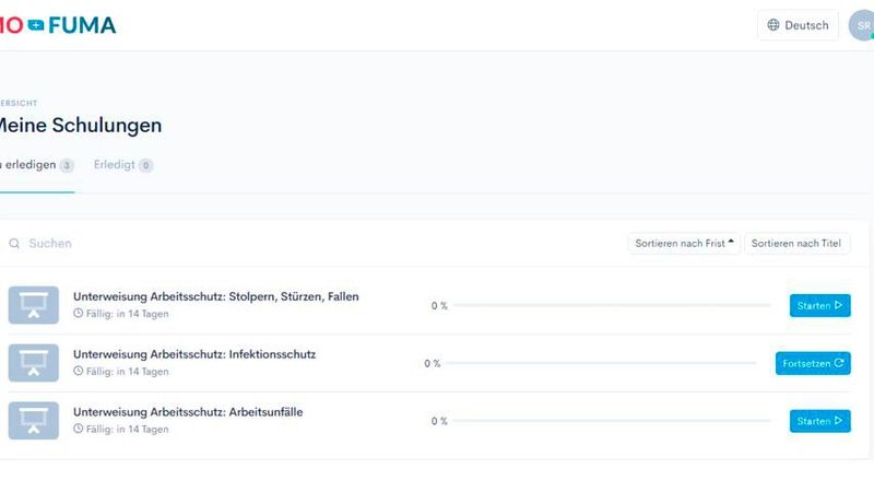 Im Schulungstool sehen die Autohausmitarbeiter übersichtlich, welche Schulungen sie noch erledigen müssen. (Bild: Mofuma)