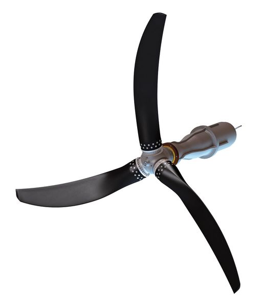 Die Rotorblätter für das Gezeitenkraftwerk wurden mit einer umlaufenden Reihenlochung an der Nabe fixiert. Das System arbeitet zu seiner Verstellung ohne Getriebe und ist daher betriebssicherer als die herkömmlichen Varianten. (Bild: Avantgarde Technologie)