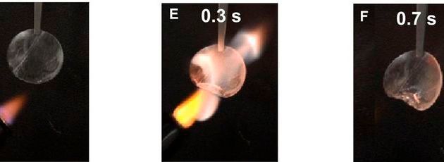 Erreicht der jeweilig verbaute Akku eine zu hohe Temperatur, wird der Löschprozess ausgelöst. Die Kunststoffummantelung schmilzt und das „Triphenylphosphat“ wird freigesetzt. Dem Forscher-Team zufolge wird der Schmelzpunkt bei ungefähr 160 Grad Celsius erreicht. Die Reaktionszeit in den bisherigen Testläufen hat zudem ebenfalls überzeugt. Gerade einmal vier Zehntel-Sekunden vergingen zwischen dem Auslösen und der Beendigung des Löschvorgangs.(Bild:  Yi Cui, Stanford Education)