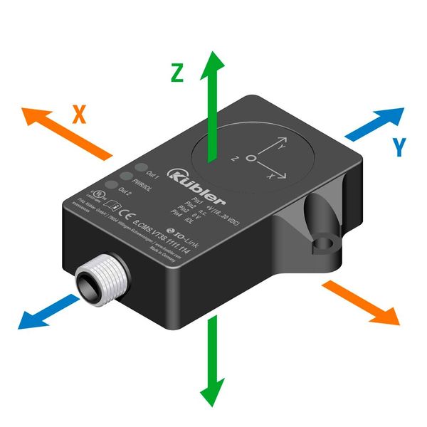 With three-axis vibration measurement (X, Y and Z axes) and temperature detection, the CMSVT38 condition monitoring sensor provides detailed status information that helps to detect machine damage at an early stage. (Image:Kübler)