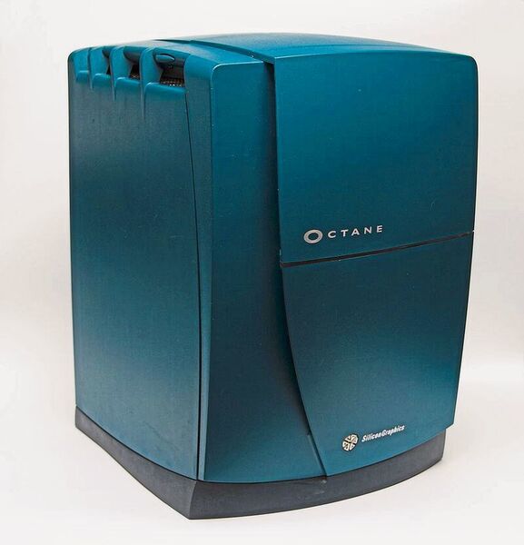 Die Octane ist eine Workstation, die SGI in den Jahren 1997 bis 2000 gebaut und vertrieben hat. Die Workstation hatte ihren Schwerpunkt in der Grafikbearbeitung und der CAD-Bearbeitung. Es handelt sich um eine 2-WAY-SMP-fähige Architektur, deren CPU auf dem MIPS R10000-Prozessor basiert. (SGI)