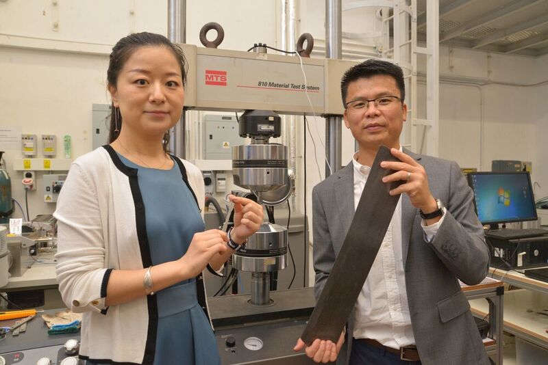 Professor Huang Mingxin and PhD student Miss Liu Li.  The new D&P super steel attains major breakthrough in reaching an unprecedented high-level of fracture resistance, and excellent performance in ductility and strength not met by any steel materials before.  (The University of Hong Kong)