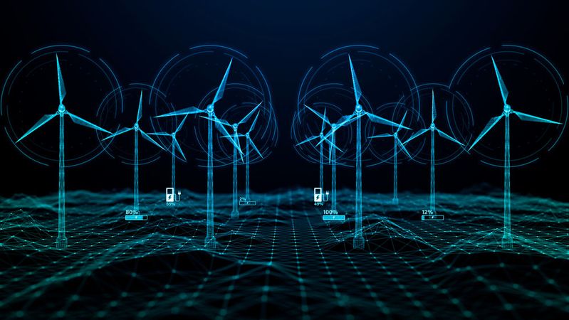 Ecostruxure for Renewables eignet sich für Anlagen die regenerative Energien einbinden und für hybride Projekte, die Solar, Wind- und Speicheranlagen miteinander kombinieren. 