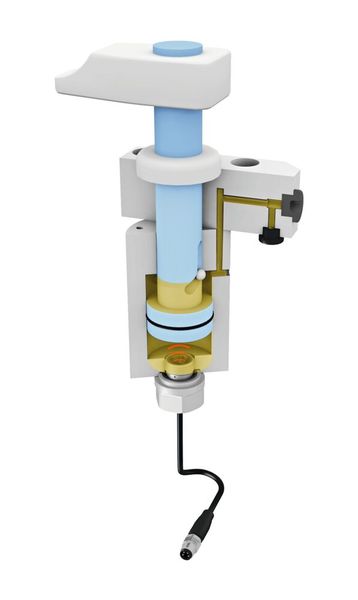 Balluffs BFD-Sensor gibt Ultraschallwellen in die Hydraulikflüssigkeit von Kurzhub-Spannelementen wie Schwenkspannern. Das Vorbild für die Technologie findet sich direkt in der Natur – und zwar bei Delfinen. (Bild: Balluff)