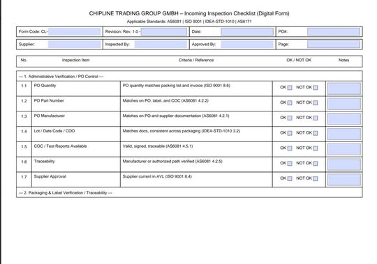 Figure 3: Structured inspection reports help to document inspection steps, the condition of the goods, and any potential anomalies in a traceable manner(Image: Chipline TG)