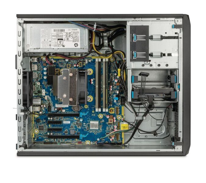 Das Innenleben der HP Z2 Tower G4 Workstation bietet umfangreiche Erweitungsmöglichkeiten. (HP)