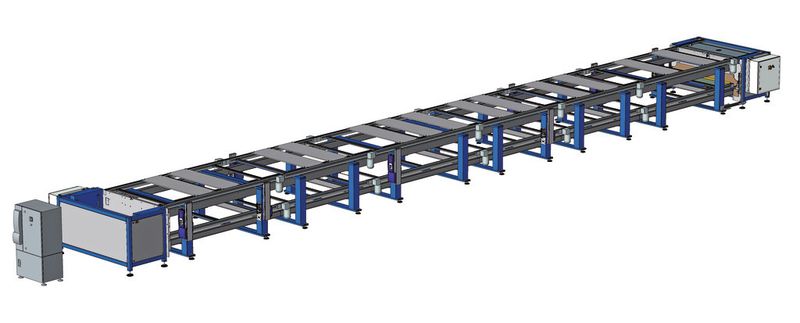 Das Layout der automatischen Montagelinie für Schaltwählzugsysteme zeigt links die Aufgabestation zur manuellen Beschickung der Werkstückträger des Linear-Werkstückträger-Transportsystems. (Bild: Stein)