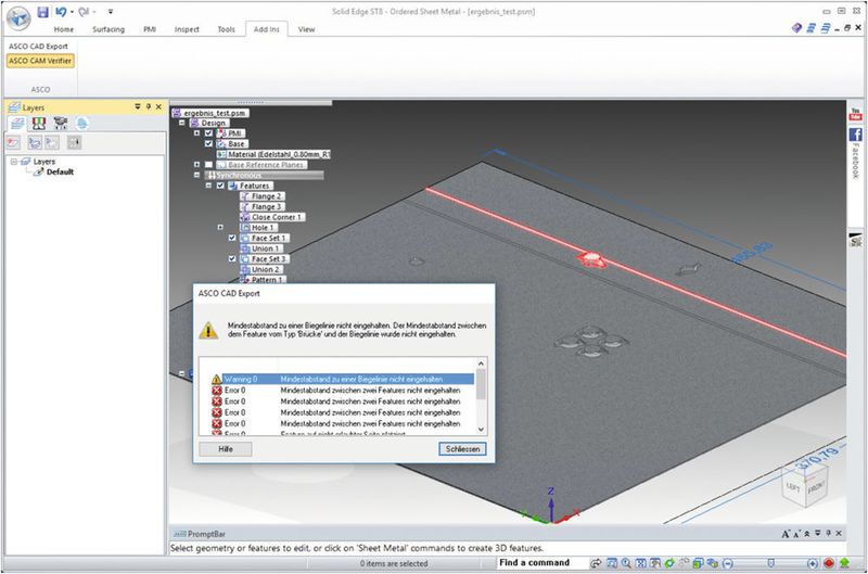 Die Software von Asco Data unterstützt alle Verfahren zum Trennen und zum Biegen von Bauteilen. (Asco Data)