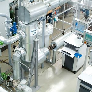 Der Heißwasserprüfstand von KSB ist für eine maximale Betriebstemperatur von 180°  ausgelegt und verfügt über einen primären und einen sekundären Kreislauf.