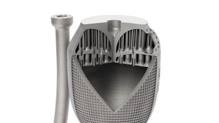 The structural cooling design, developed by Cellcore, provides an optimal relationship between stability and mass application of the thrust chamber. (SLM)