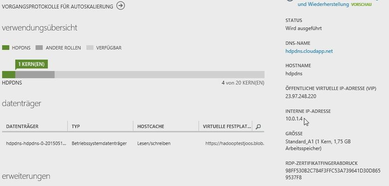 Abbildung 8: Die interne IP-Adresse ist die Schnittstelle zwischen den VMs im virtuellen Netzwerk. (Bild: Joos)