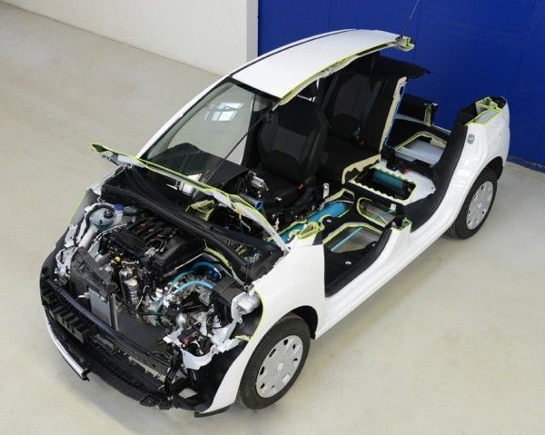 Einen Hybrid-Antrieb der anderen Art wollen PSA und Bosch zusammen entwickeln: statt eines Elektromotors ergänzt ein hydraulischer Antrieb den Verbrennungsmotor (Bild: PSA Peugeot Citroën)