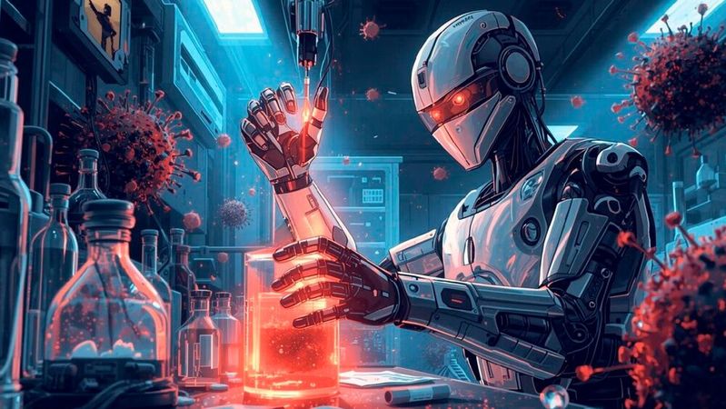 KI zeigt großes Potenzial, besonders bei multimodalen Systemen. Bedeutende Fortschritte erfolgen in der Arzneimittelforschung und der Vorhersage von Virusmutationen.(Bild:  Canva / KI-generiert)