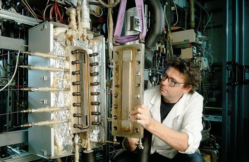 rom theory to practice: Microstructured pilot reactor from the Degussa Process Intensification project company.  (Picture: Degussa)