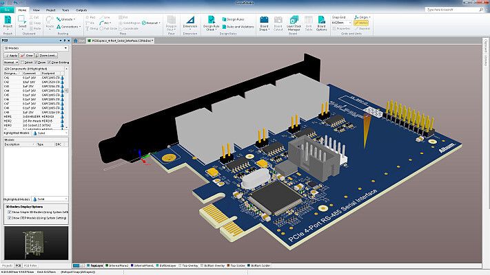 Eines der neuesten Boards des Design Centers: Professional PCB Design Tool von CircuitStudio (Bild: Farnell element14)
