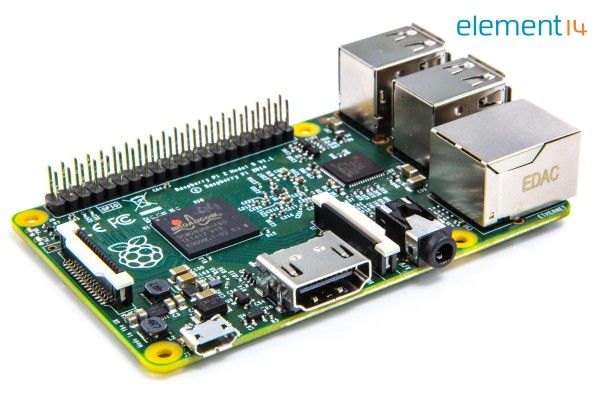 Raspberry Pi 2: Sechsfache Leistung gegenüber dem Vorgänger dank Vierkern-Broadcom-Chip BCM2836 (Bild: Farnell)