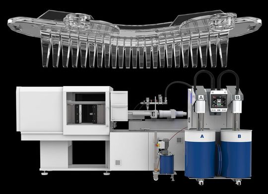 Developing turnkey systems for manufacturing LSR optics for adaptive LED headlights requires a combination of wide-ranging expertise in materials, mold-making, dosing and injection molding of exactly the kind Elmet has built up over many years. Developing turnkey systems for manufacturing LSR optics for adaptive LED headlights requires a combination of wide-ranging expertise in materials, mold-making, dosing and injection molding of exactly the kind Elmet has built up over many years.