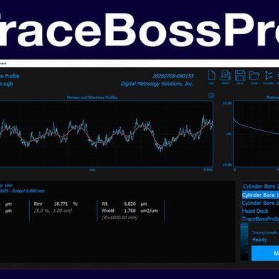Traceboss Pro surface roughness gauge software for production measurement of roughness and crosshatch. (Source: Digital Metrology)