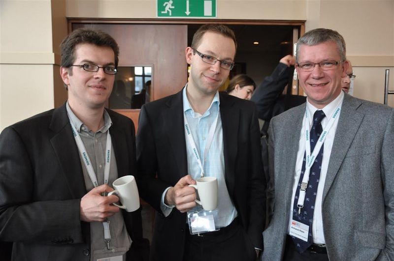 The Process Management Academy 2011 was again a meeting place for the process industry. From left to right: Cedric Jonckheere, Production Leader at BASF Antwerpen N.V. and Bert Pluymers, R&D Manager at IPCOS and Armand Klein, Leader for UK/Benelux and Kazakhstan at DuPont International Operations Sàrl  (Picture: M.Henig/PROCESS)