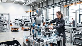 Humanoide Roboter erreichen bei bestimmten Tätigkeiten die Leistungsfähigkeit des Menschen. (Bild: Gemini / KI-generiert)