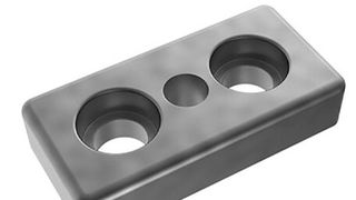 Hier ein Werkstück aus der Praxis, das mit einem HPC-Schrupp-Schlicht-Fräser der Serie Fightmax Stahl bearbeitet wurde. Das Werkzeug hat ein Hochglanzfinish, das auch dem Werkstück eine sehr gute Oberflächenqualität gibt. (Bild: Innovatools)