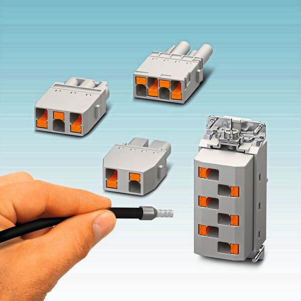 Bild 4: Auch beim Steckverbinder HC-HS06 und Modulen für Leitungen bis 6,0 mm² kann man  mit Push-in-Anschluss verdrahten. (Phoenix-Contact)