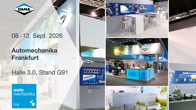 Der amerikanische Zulieferer zeigt auf der Messe Produkte der Marken Victor Reinz und Spicer.(Bild:  Dana)