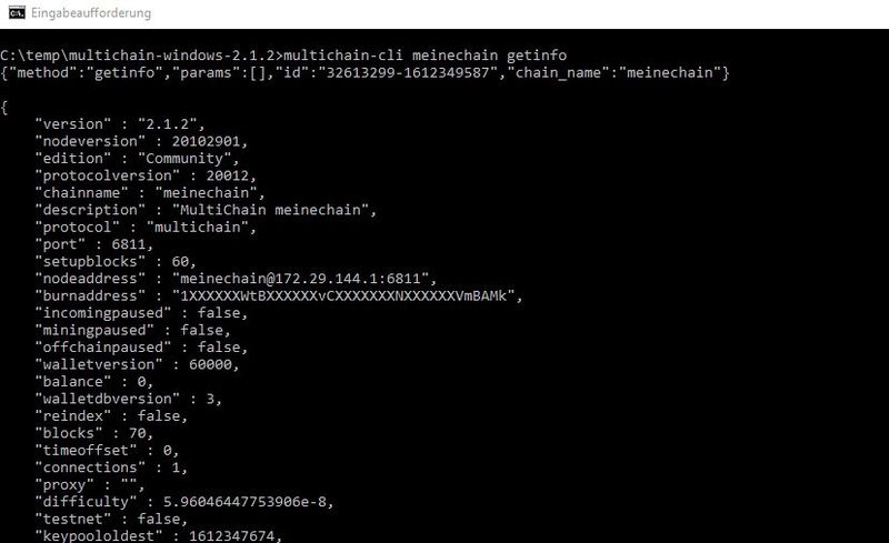 Verwalten der eigenen Blockchain. (Bild: Joos)